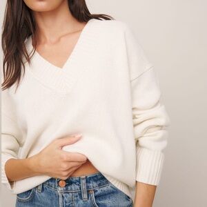 NWT Reformation Jadey Cashmere Sweater in Cream